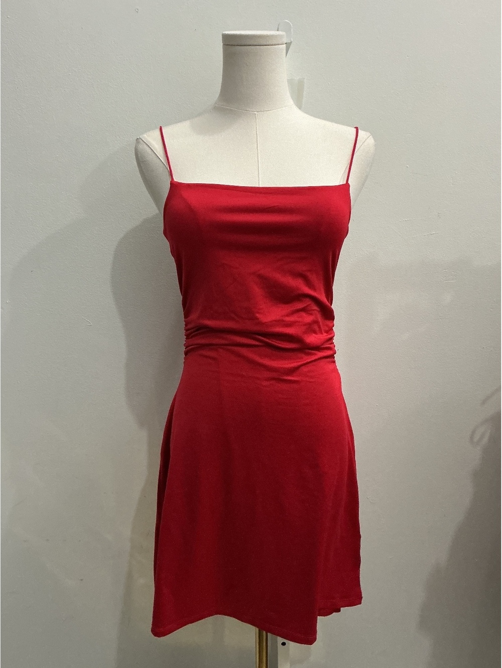 Divided Red Sleeveless Mini Dress